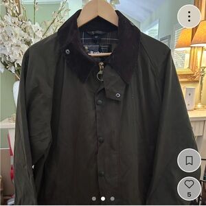 Barbour Olive beaufort with Corduroy Collar